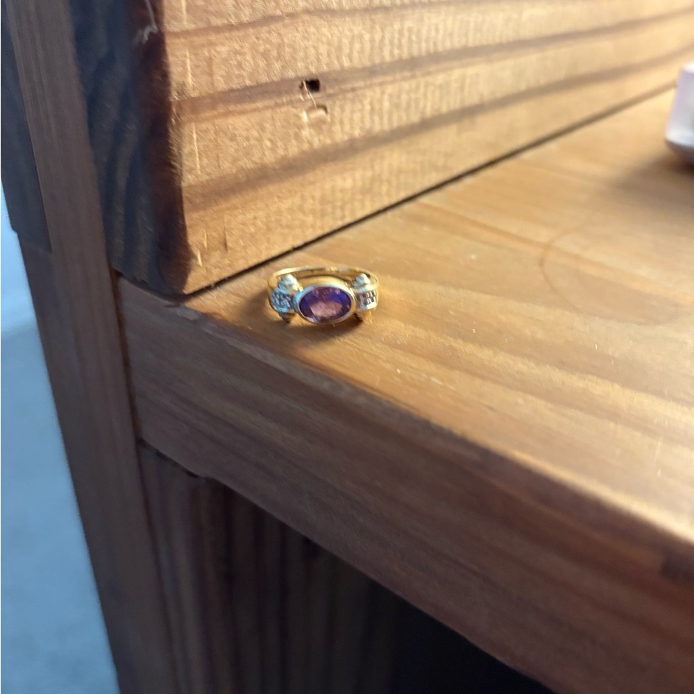 Estate Piece- Purple Ring Diamond Inlay